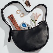 Large Half Moon Bag - Nappa Black - ann kurz