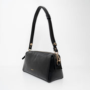 Light Shoulder - Shiny Nappa Black with Gold-Tone Details - ann kurz