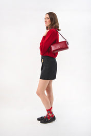 Light Shoulder - Shiny Nappa Rubino Red - ann kurz