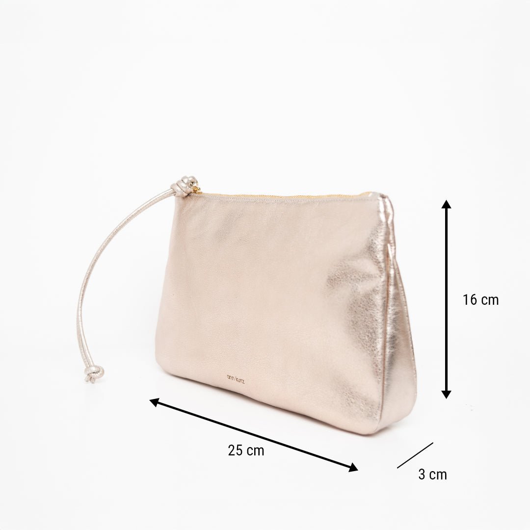 Medium Pouch - Metallic Platin - ann kurz