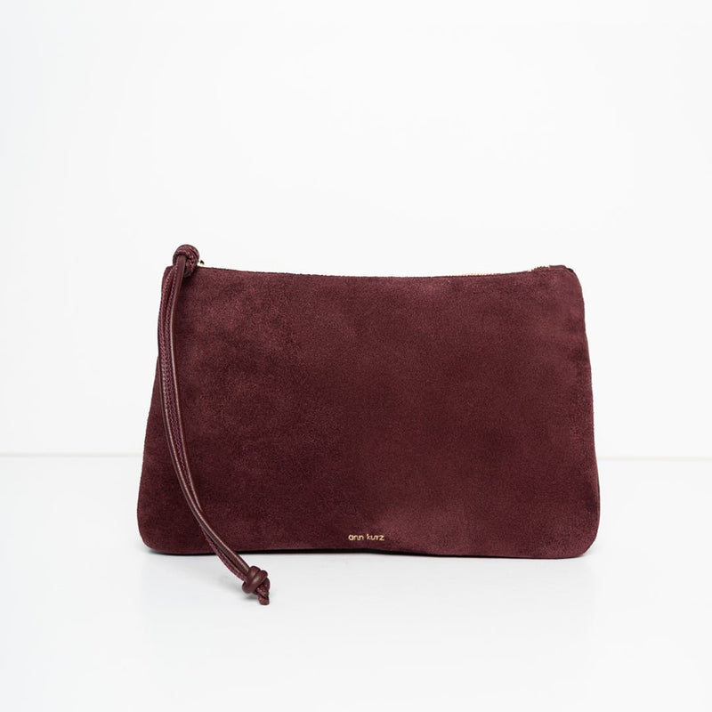 Medium Pouch - Suede Mix Burgundy - ann kurz