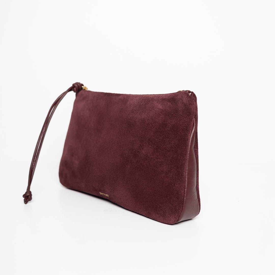 Medium Pouch - Suede Mix Burgundy - ann kurz