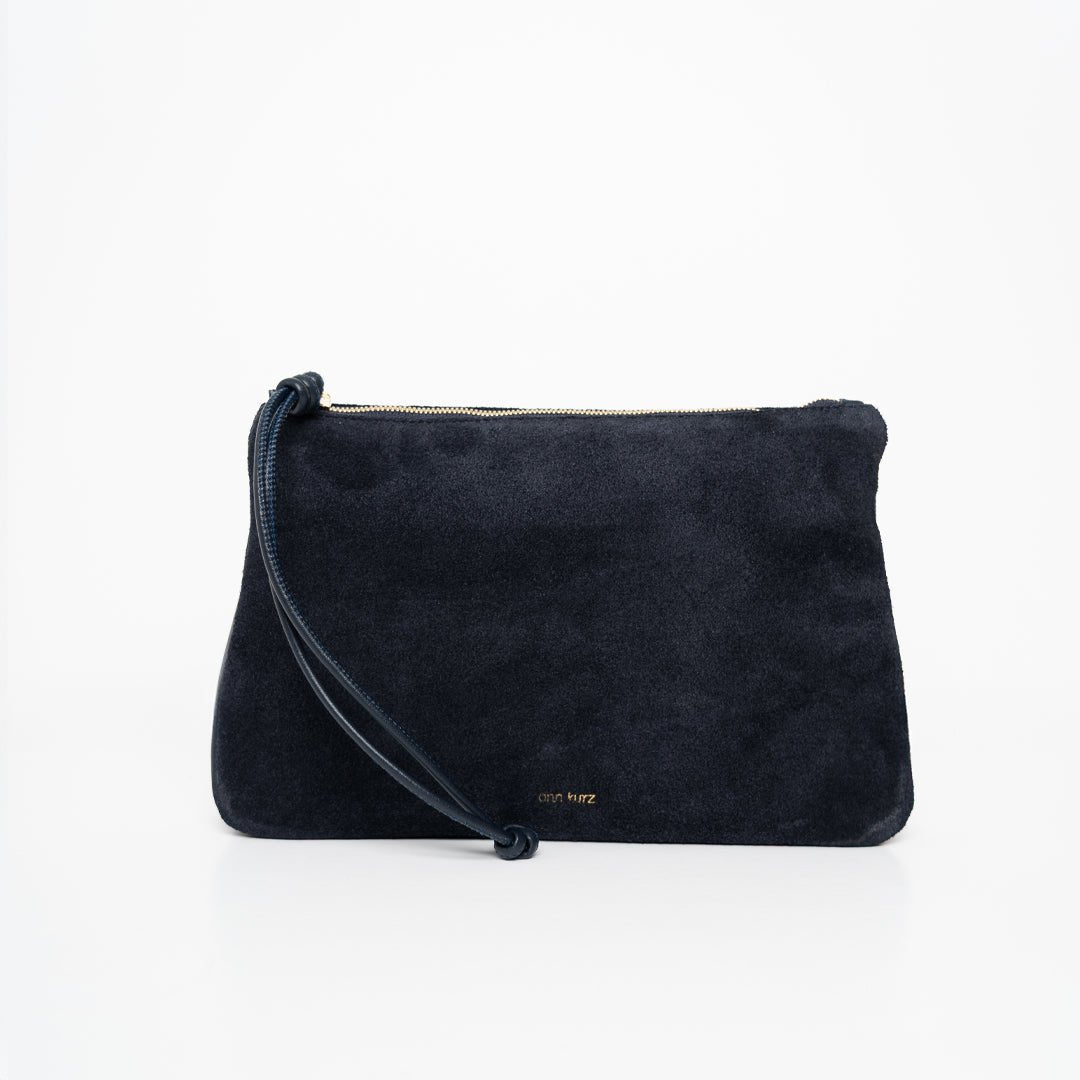 Medium Pouch - Suede Mix Navy - ann kurz
