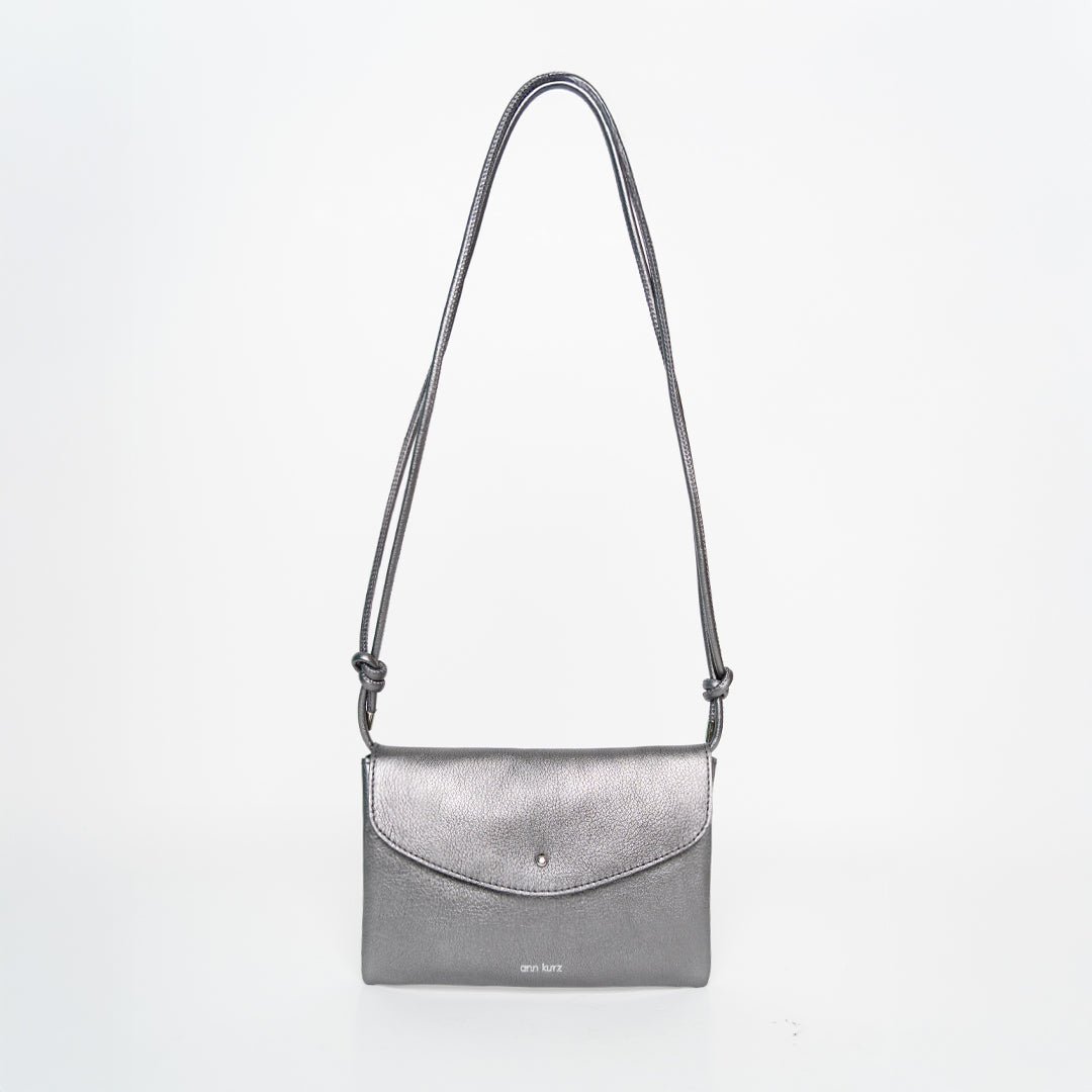 Mini Cute Clutch - Metallic Dark Silver - ann kurz