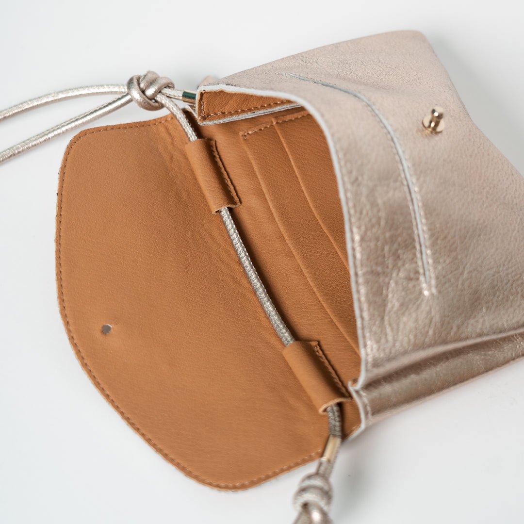 Mini Cute Clutch - Metallic Platin - ann kurz