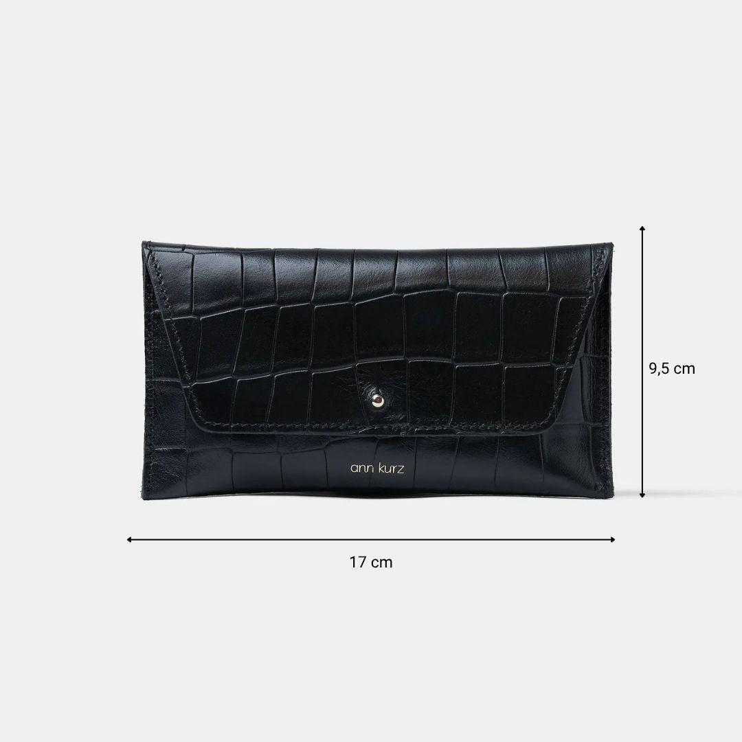 Mini Envelope - Croco Print Black - ann kurz