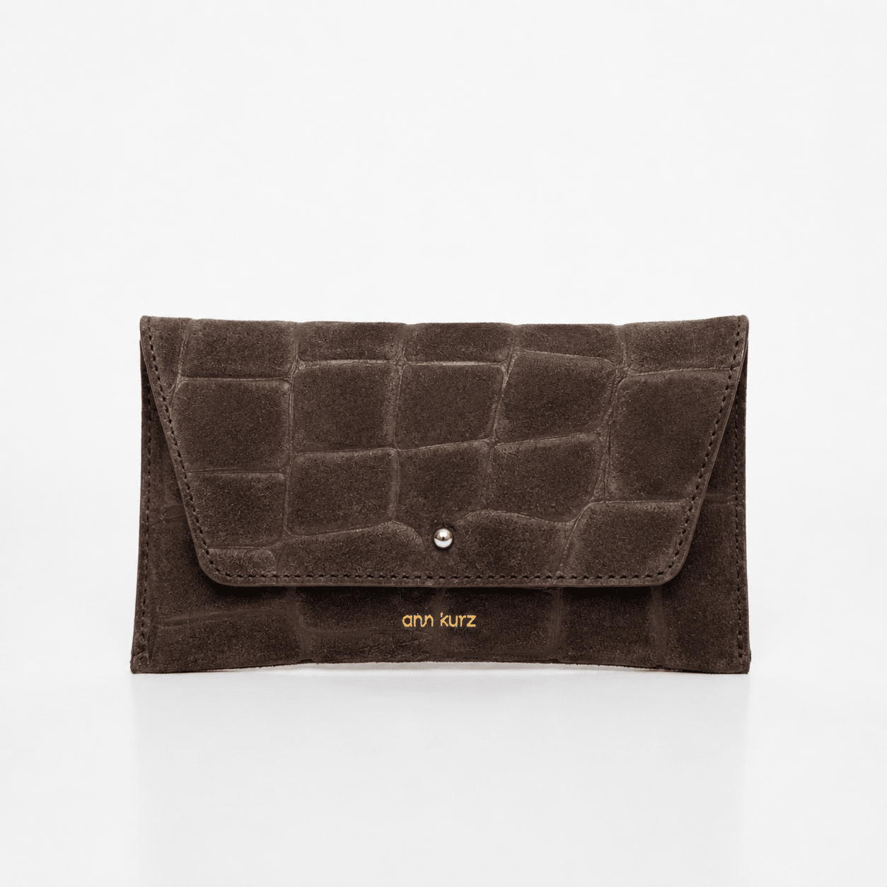 Mini Envelope - Croco Suede Mocha - ann kurz