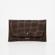 Mini Envelope - Croco Suede Mocha - ann kurz