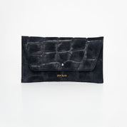 Mini Envelope - Croco Suede Navy - ann kurz
