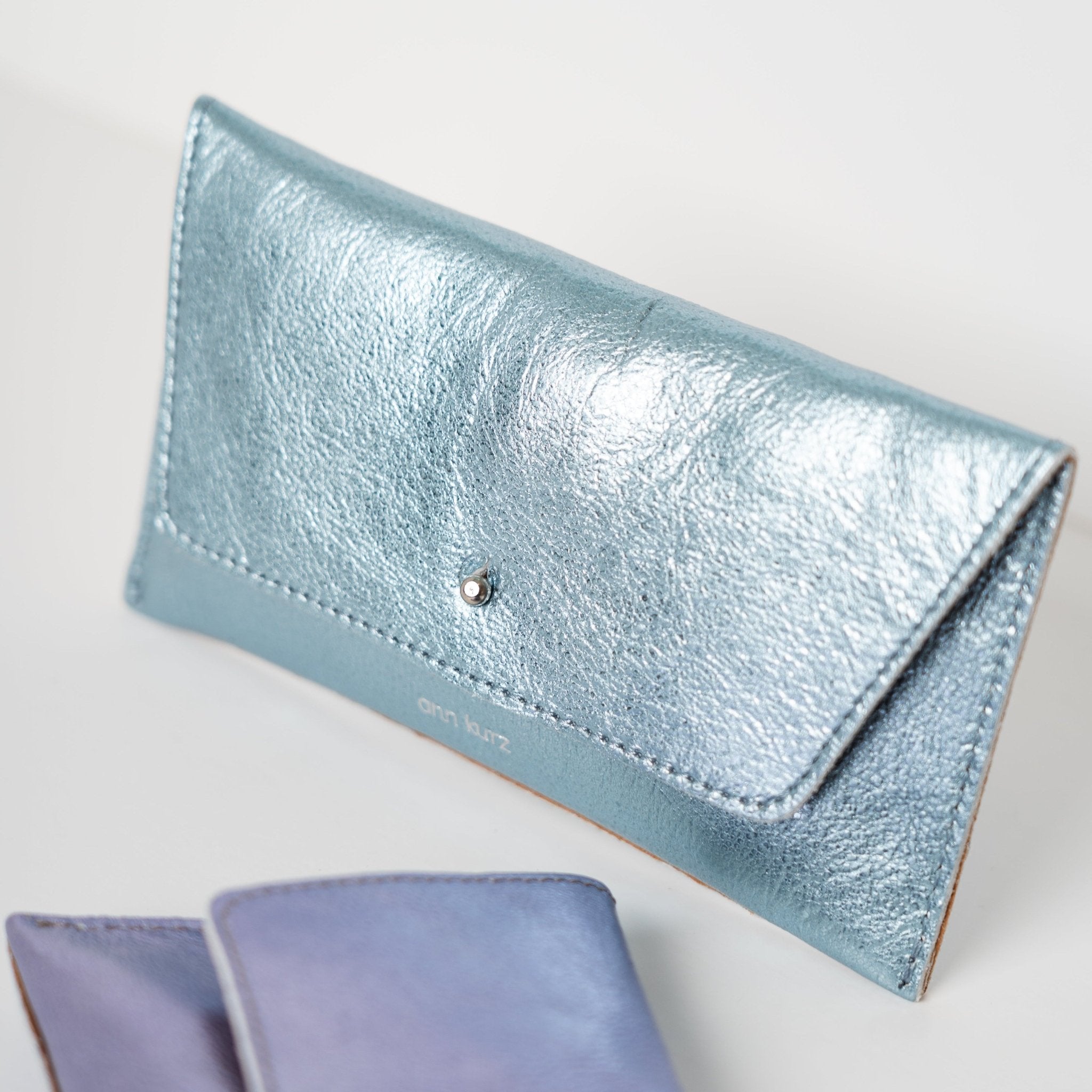 Mini Envelope - Metallic Hawaiian Blue - ann kurz
