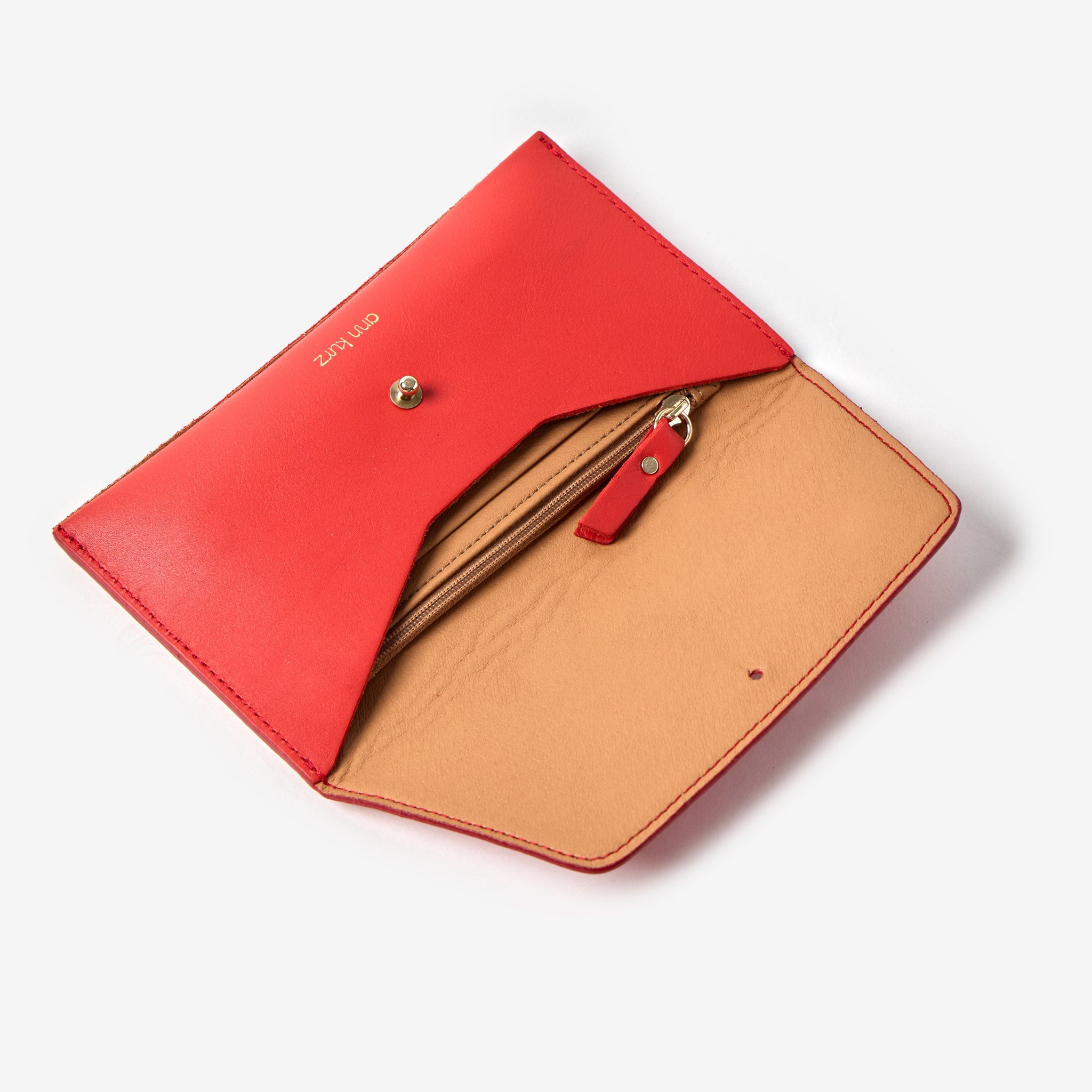 Mini Envelope - Nappa Vermilion Red - ann kurz