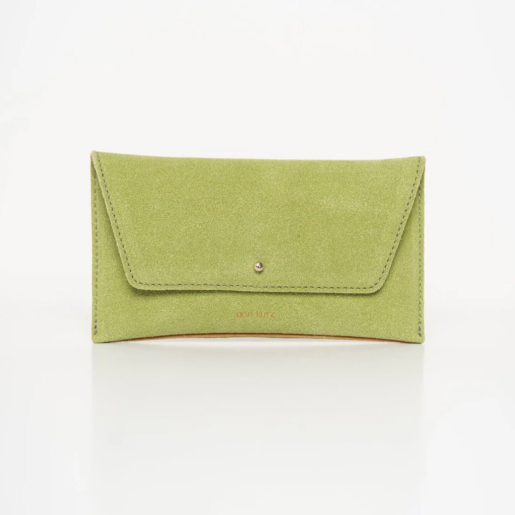 Mini Envelope - Recycled Suede Pistachio - ann kurz