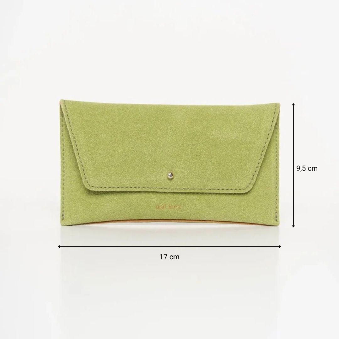 Mini Envelope - Recycled Suede Pistachio - ann kurz