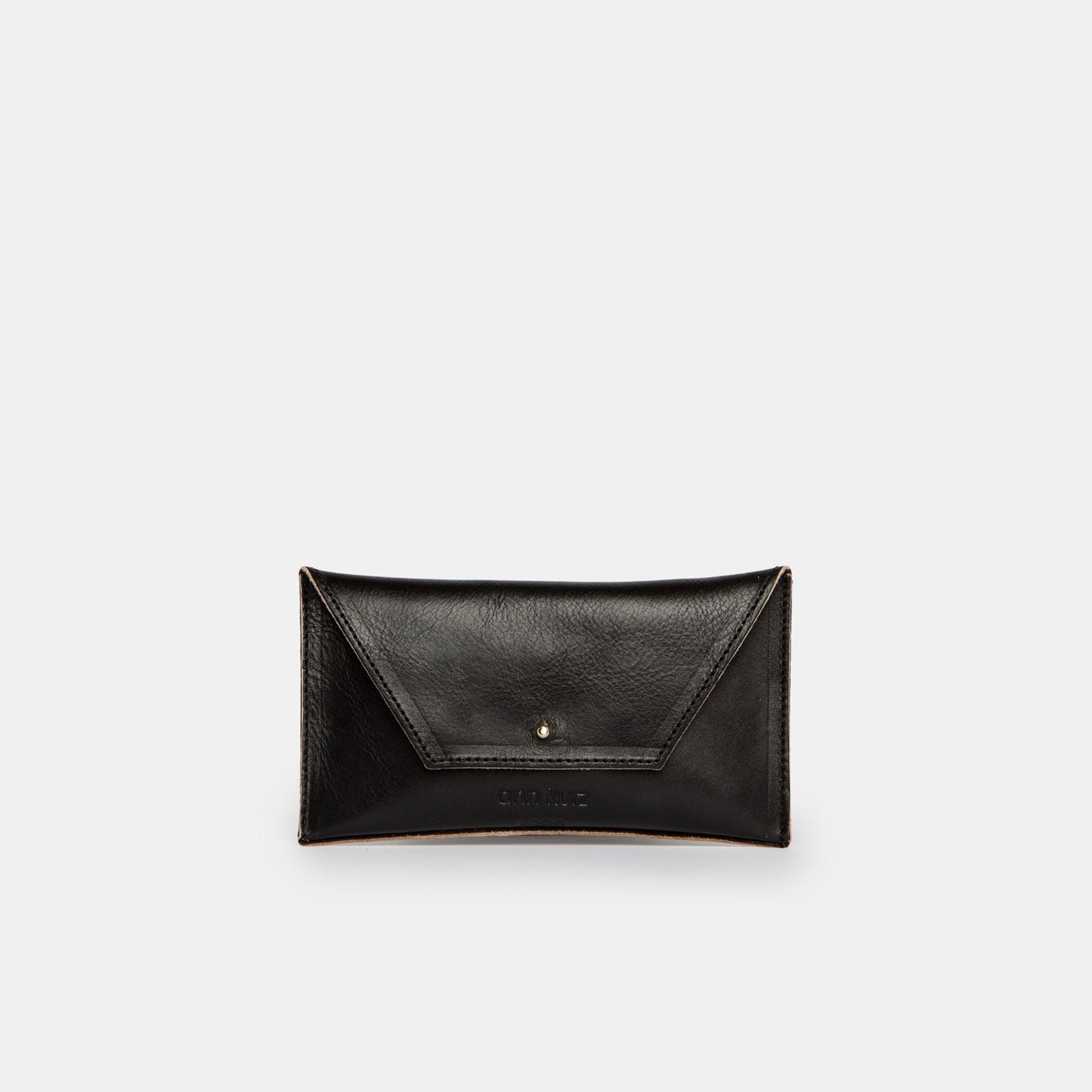 Mini Envelope Shape Pouch - Vegetable Tanned Black - ann kurz