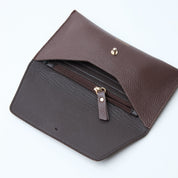 Mini Envelope Shape Wallet - Croco Print Bordeaux - ann kurz