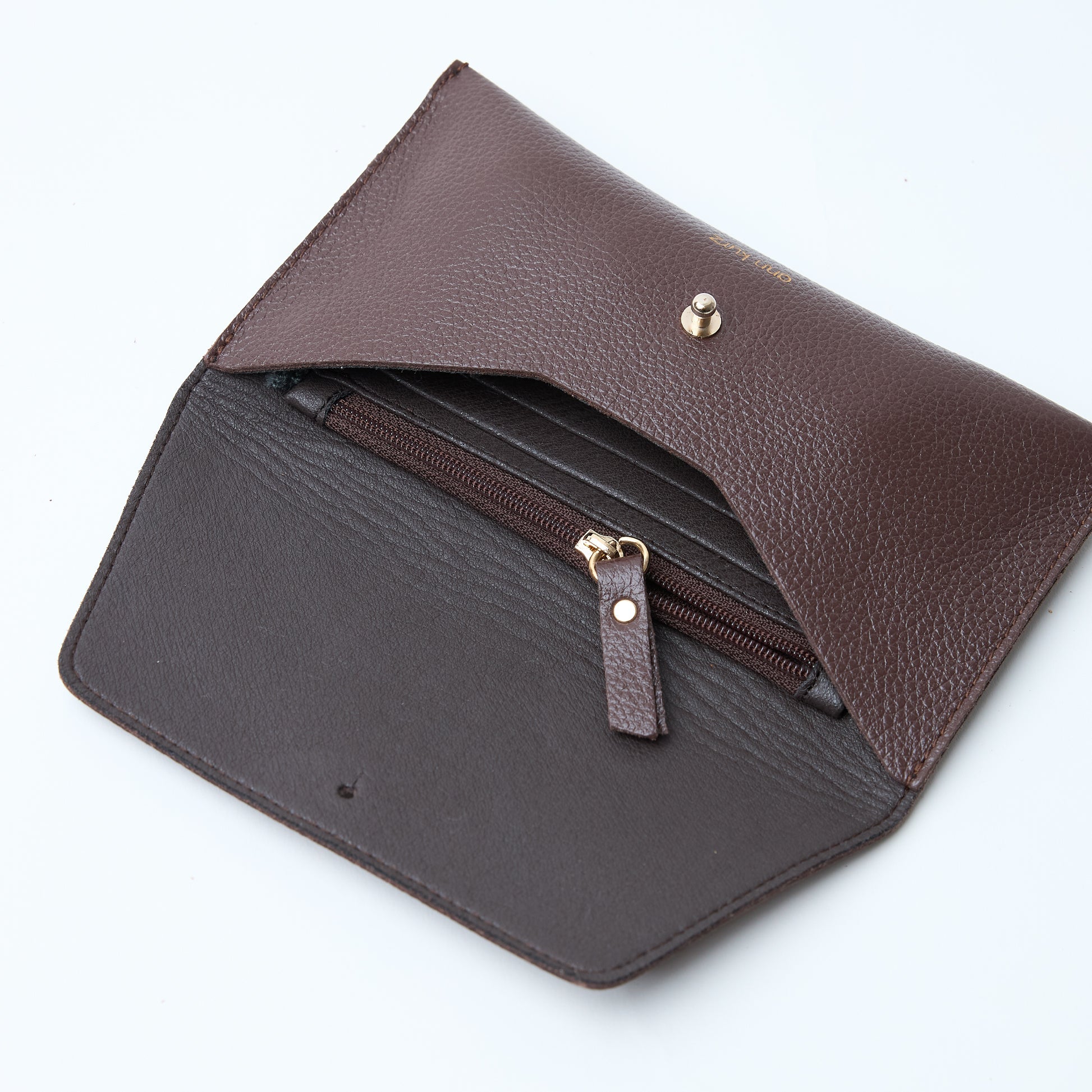 Mini Envelope Shape Wallet - Croco Print Bordeaux - ann kurz