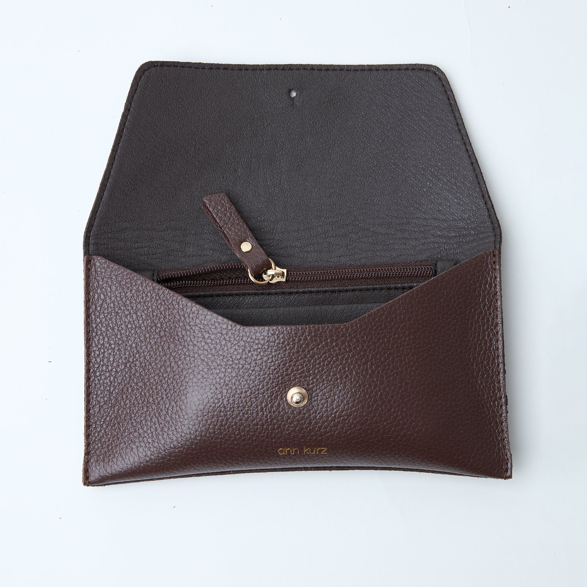 Mini Envelope Shape Wallet - Croco Print Bordeaux - ann kurz