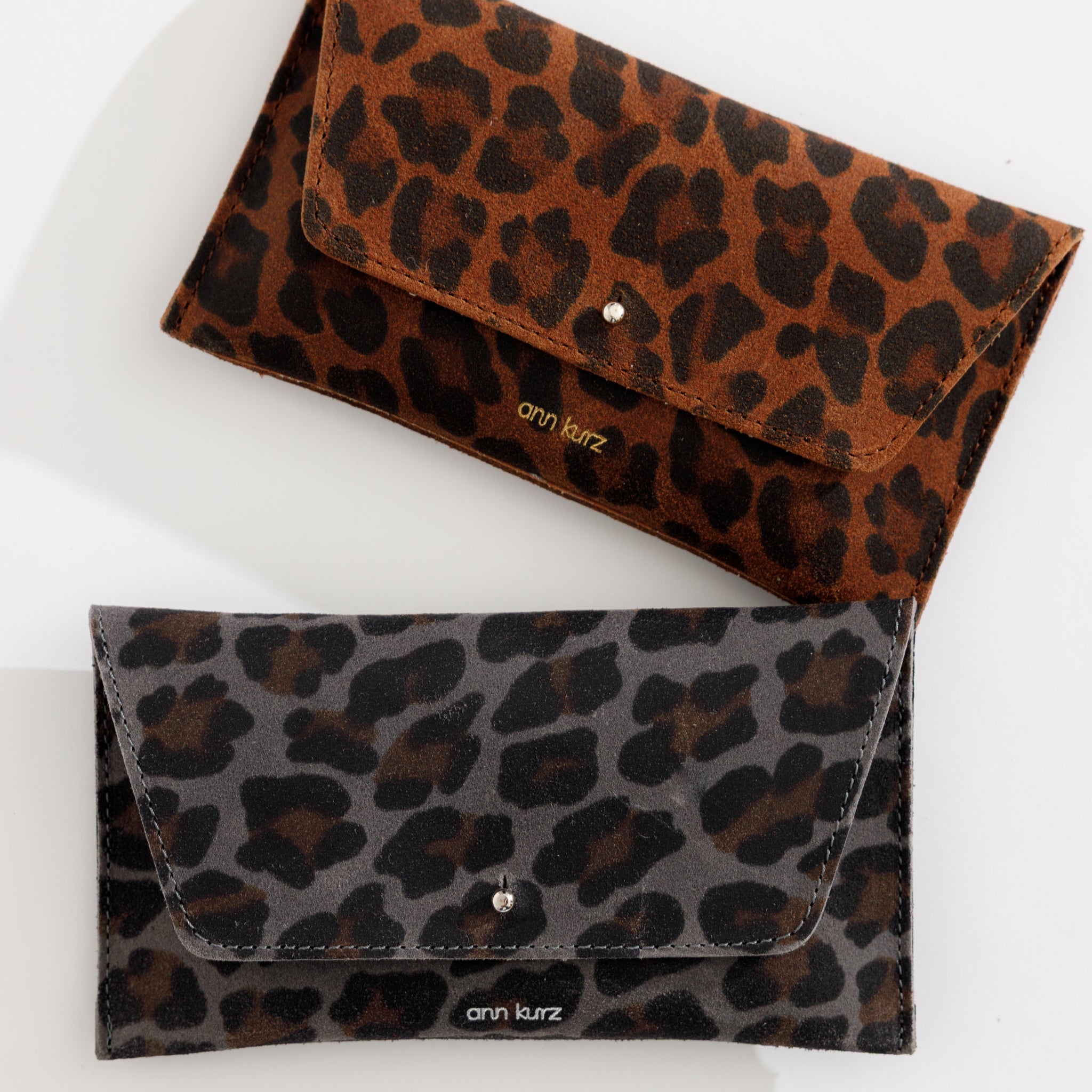 Mini Envelope Shape Wallet - Leo Grey - ann kurz