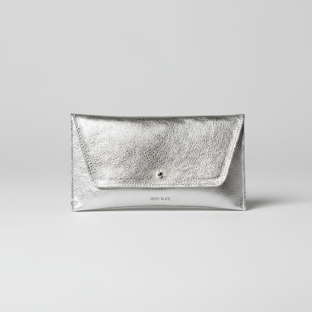 Mini Envelope Shape Wallet - Metallic Platin - ann kurz