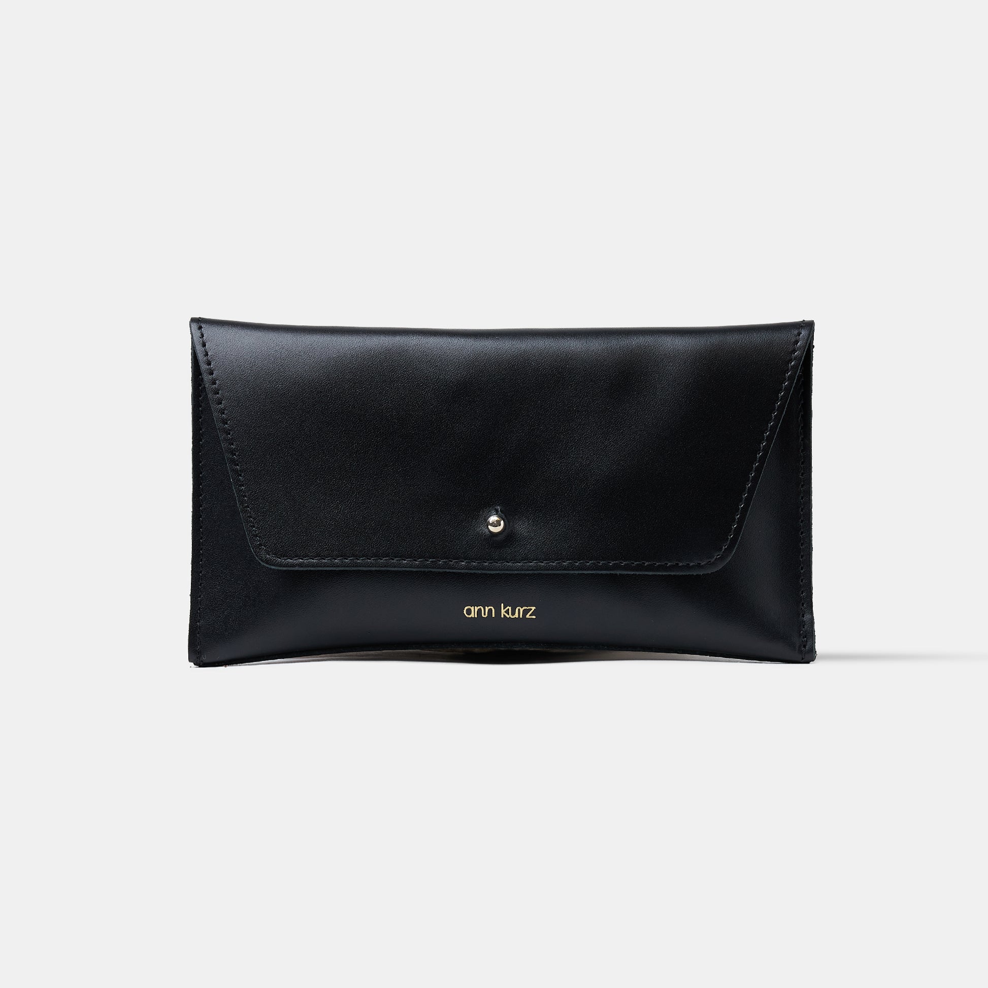 Mini Envelope Shape Wallet - Nappa Soft Black - ann kurz