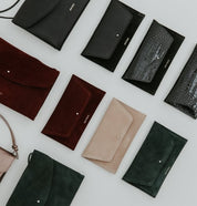 Mini Envelope Shape Wallet - Suede Caramelo - ann kurz