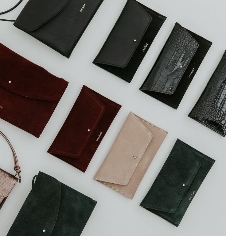 Mini Envelope Shape Wallet - Suede Caramelo - ann kurz