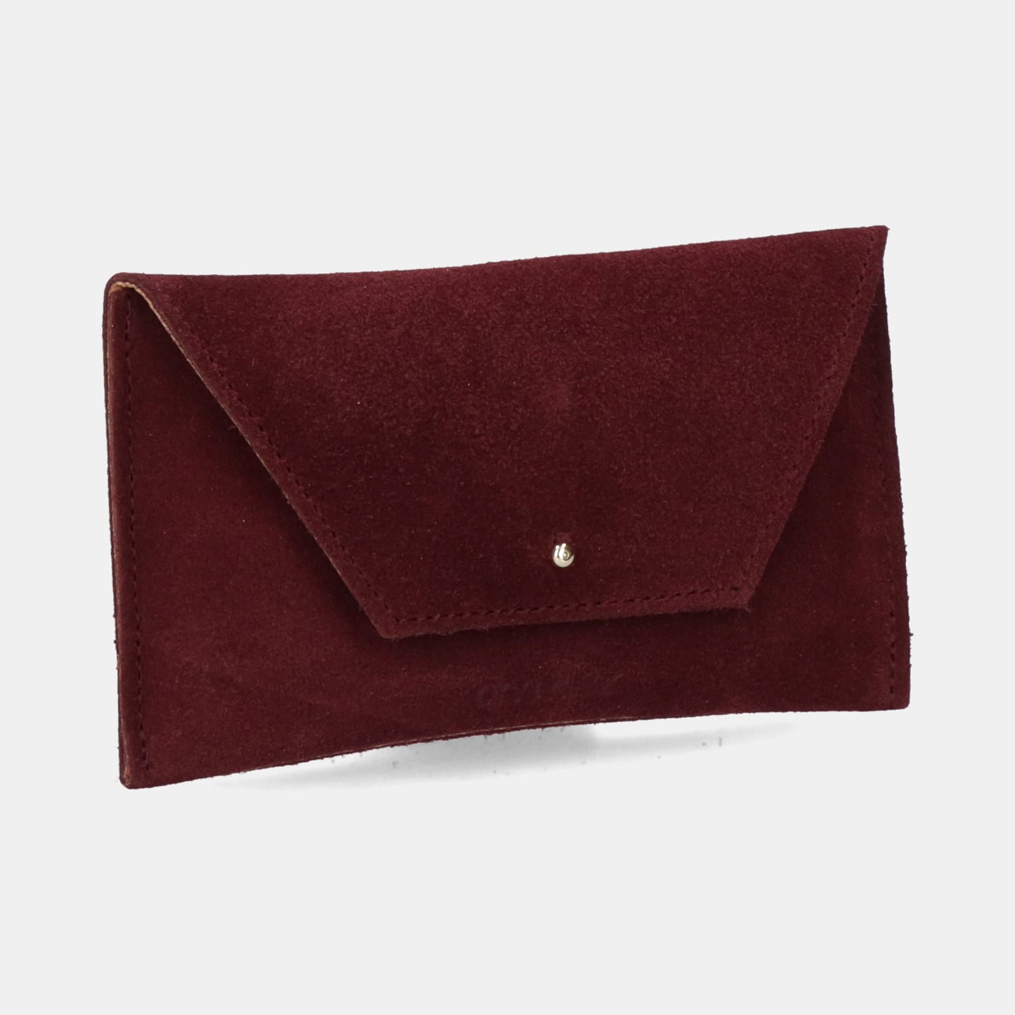 Mini Envelope Shape Wallet - Suede Maroon - ann kurz