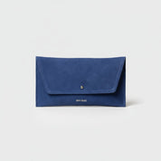 Mini Envelope Shape Wallet - Suede Purple Blue - ann kurz