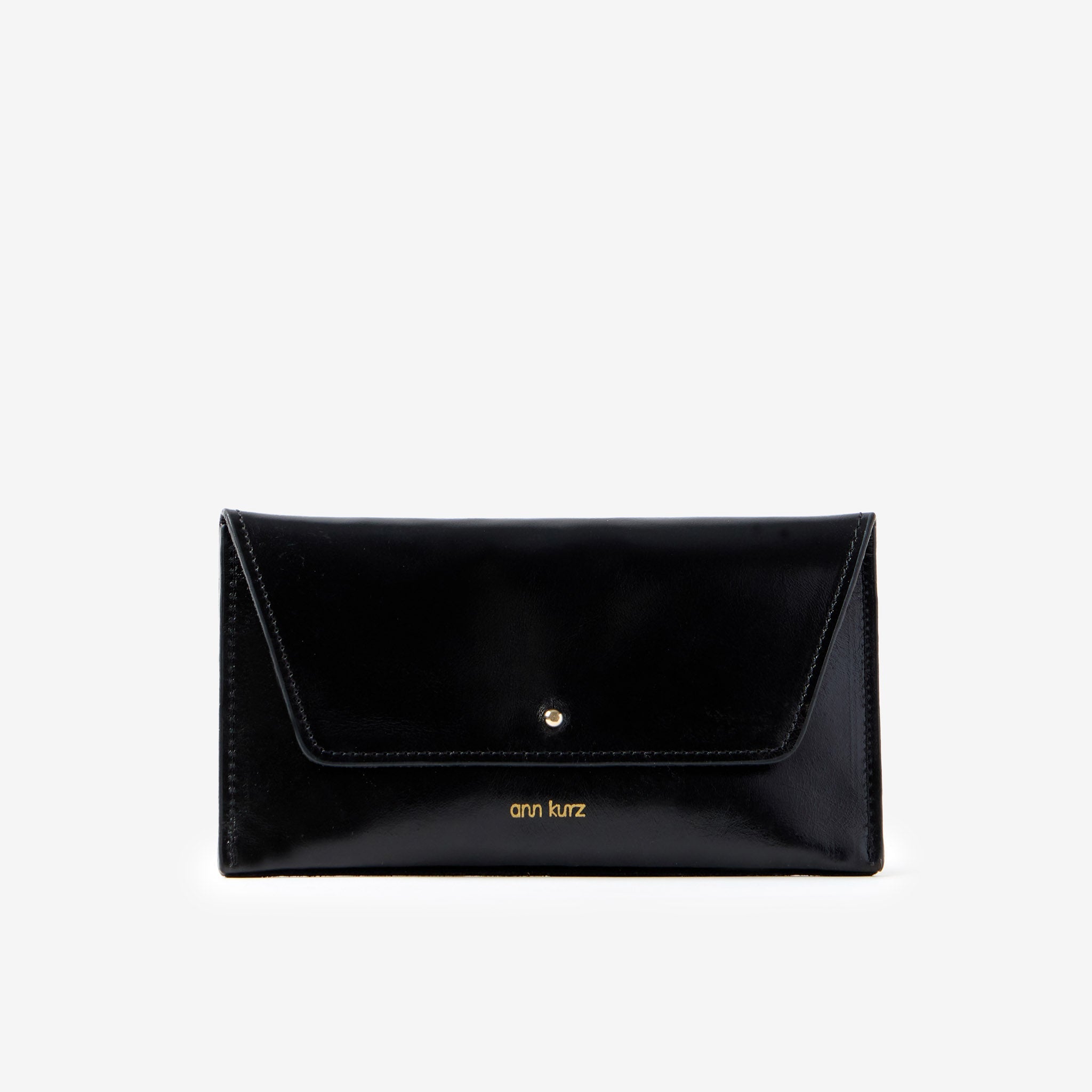 Mini Envelope - Shiny Nappa Black - ann kurz