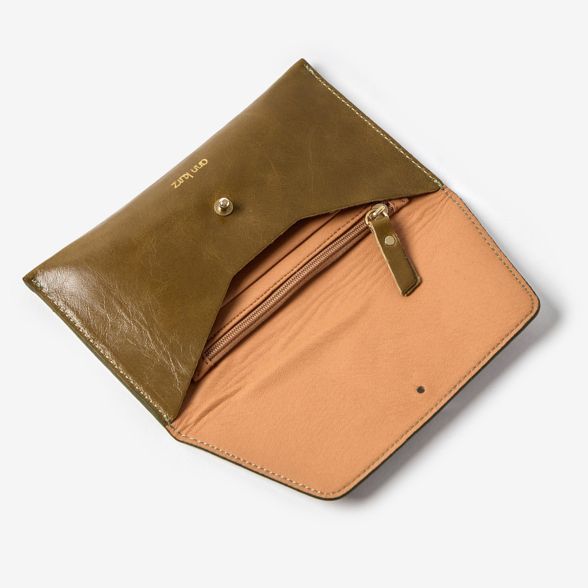 Mini Envelope - Shiny Nappa Bosco Green - ann kurz