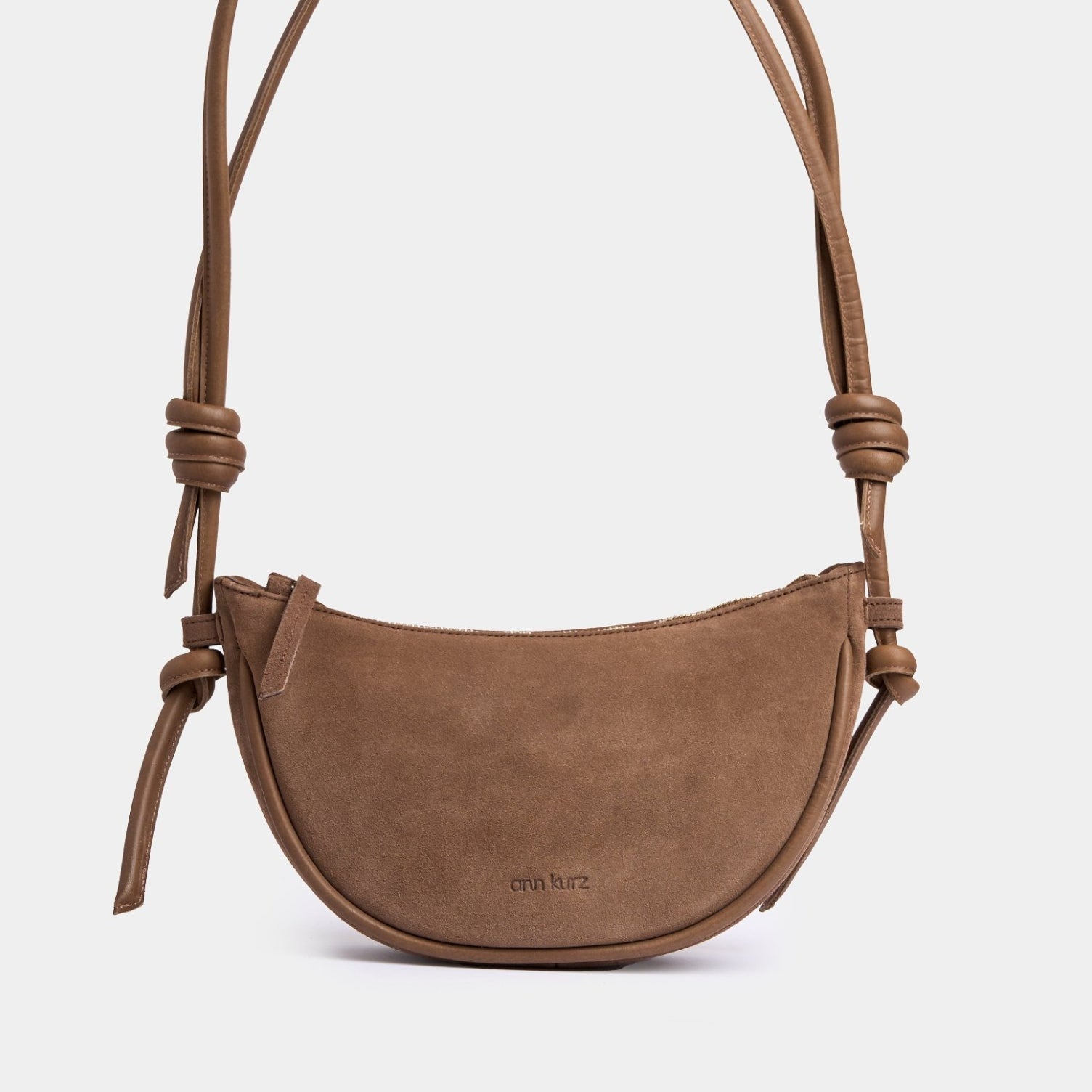 Mini Half Moon Shoulder Bag with Knots - Mix Fango - ann kurz