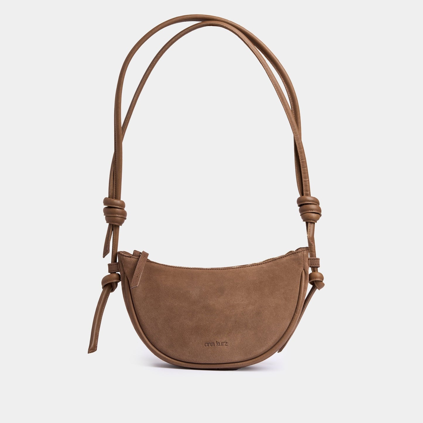 Mini Half Moon Shoulder Bag with Knots - Mix Fango - ann kurz