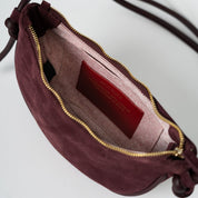 Mini Half Moon - Suede Burgundy - ann kurz