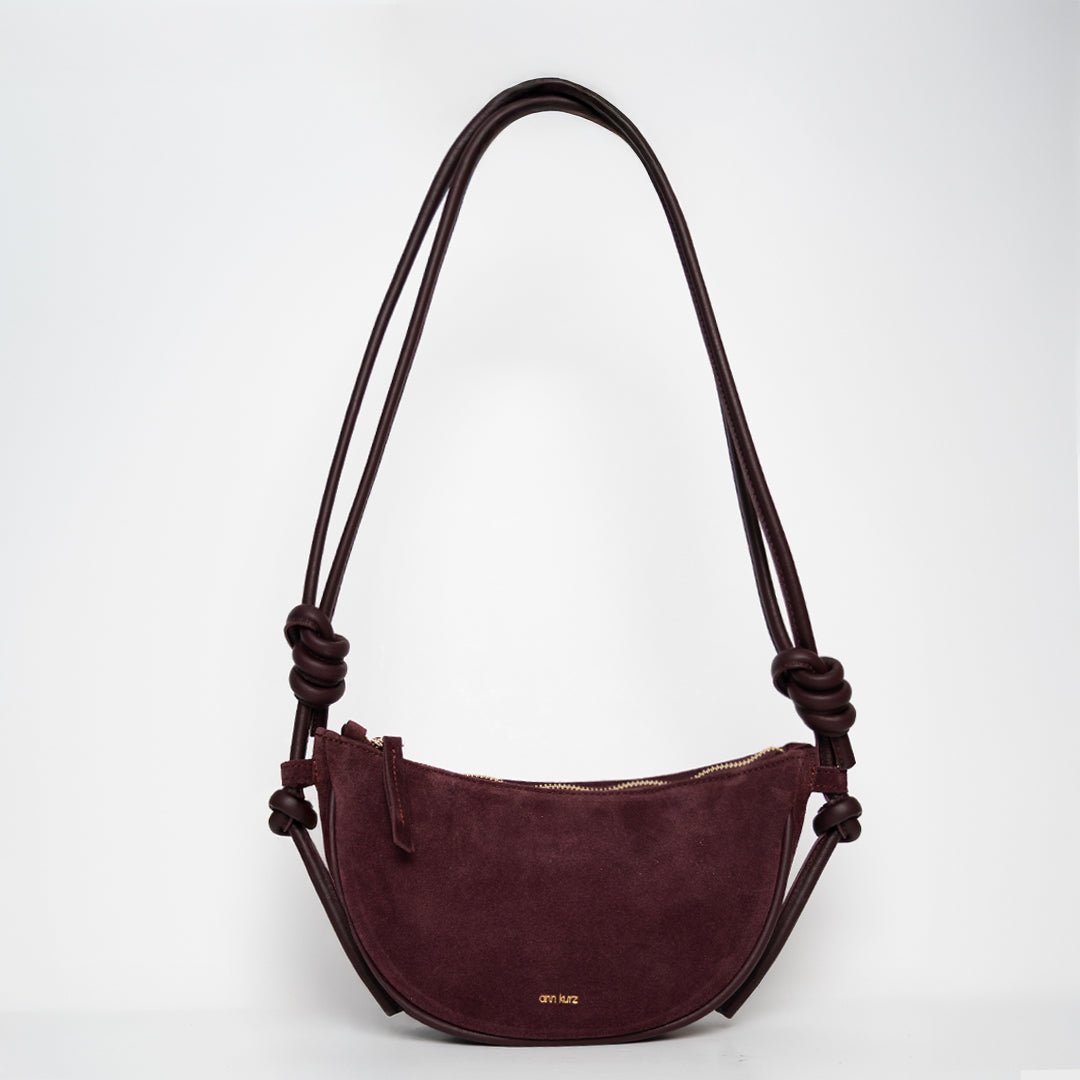 Mini Half Moon - Suede Burgundy - ann kurz