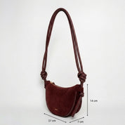 Mini Half Moon - Suede Burgundy - ann kurz