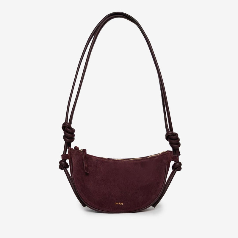 Mini Half Moon - Suede Burgundy - ann kurz