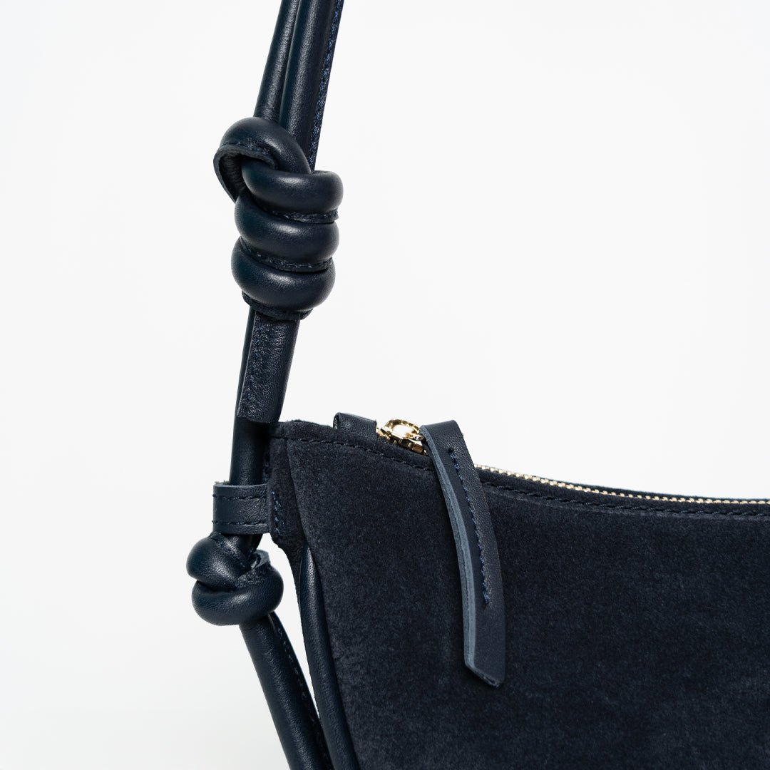 Mini Half Moon - Suede Navy - ann kurz