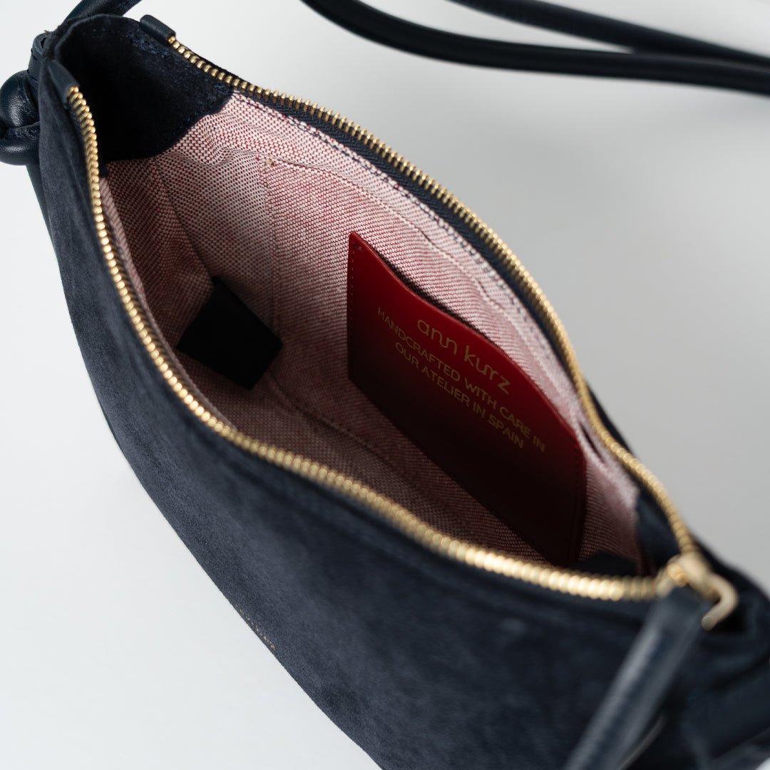 Mini Half Moon - Suede Navy - ann kurz