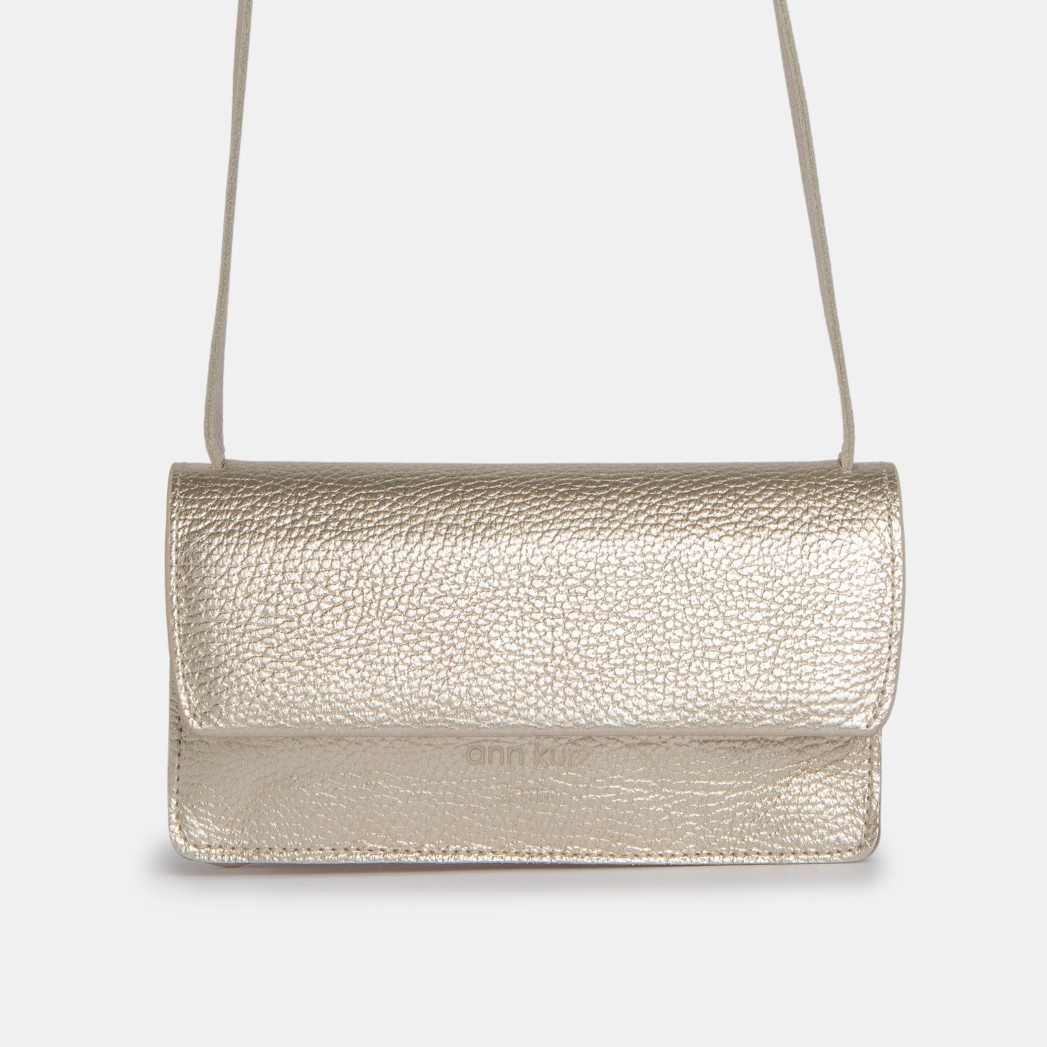 Mini Phone Bag - Metallic Champagne - ann kurz