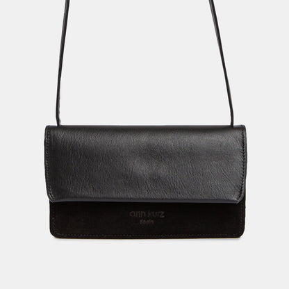 Mini Phone Bag - Nappa & Suede Black - ann kurz