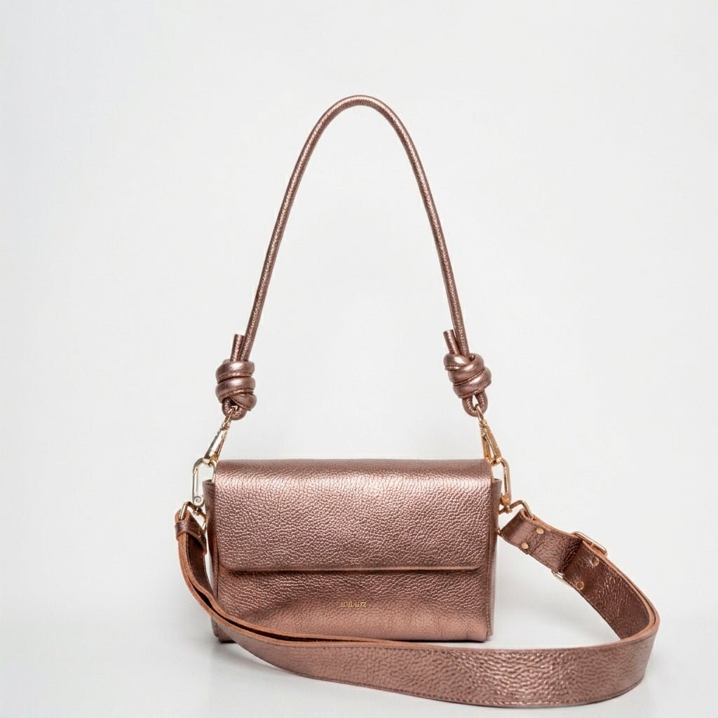 Pack Large Shape Shoulder Bag - Metallic Metal Grey - ann kurz