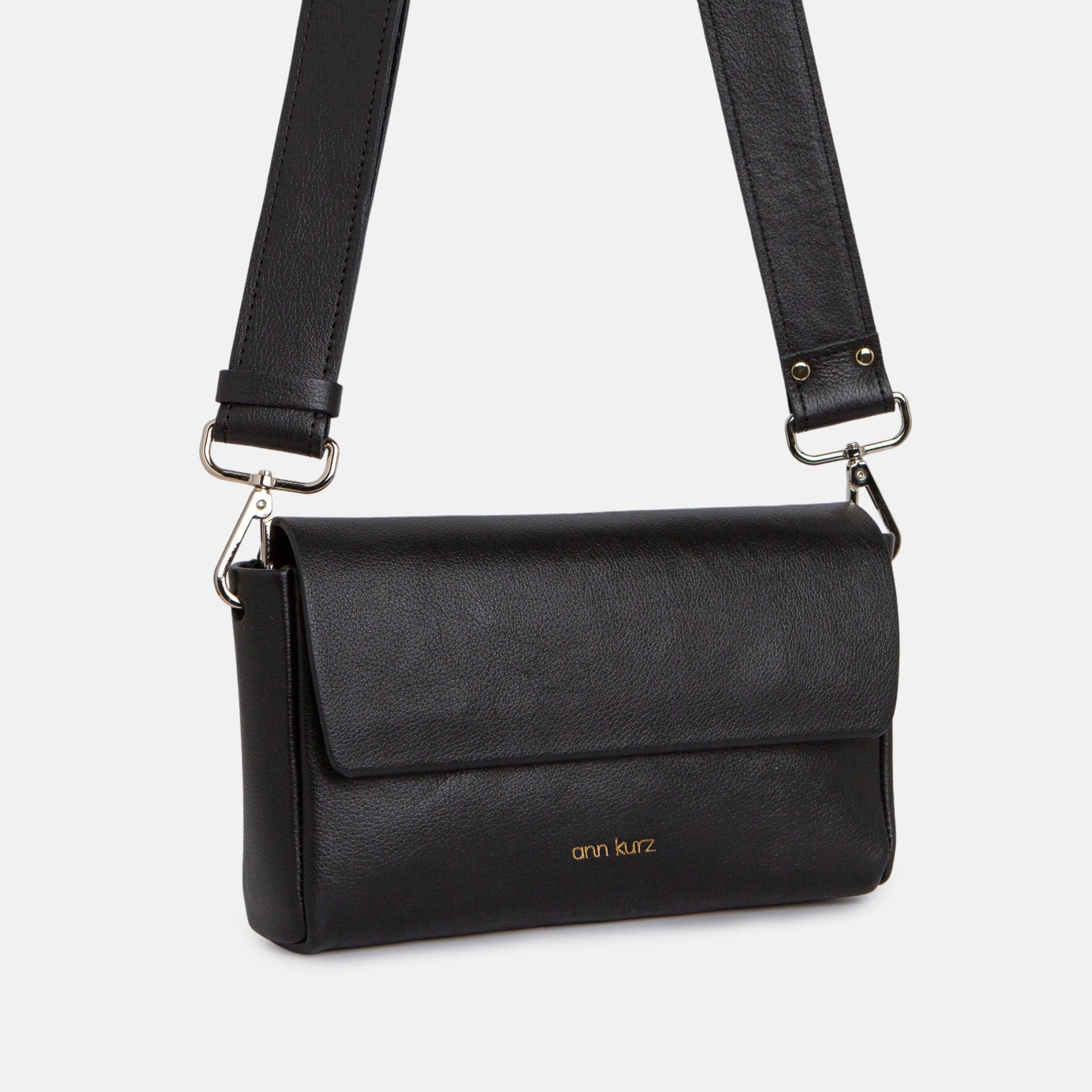 Pack Large Shape Shoulder Bag - Nappa Black - ann kurz