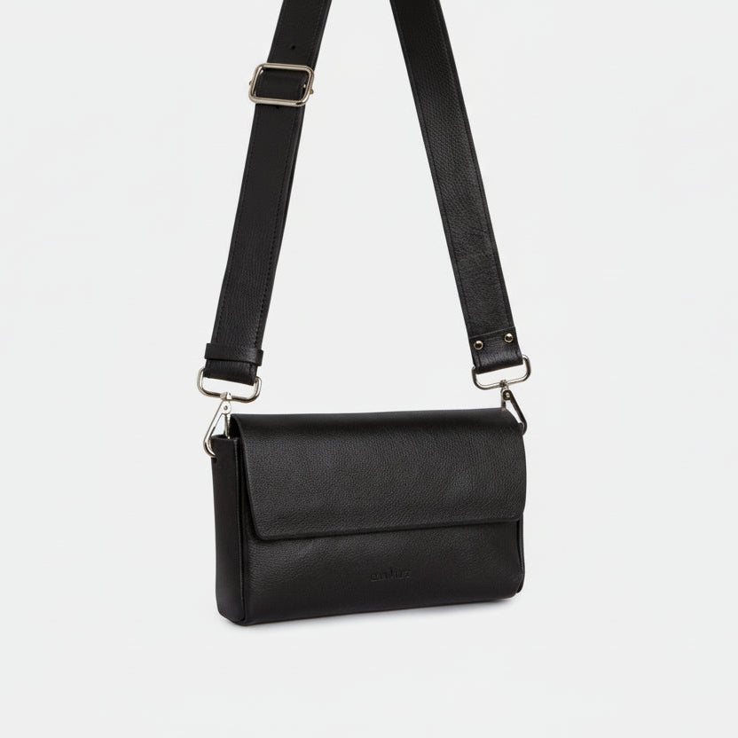 Pack Large Shape Shoulder Bag - Nappa Black - ann kurz