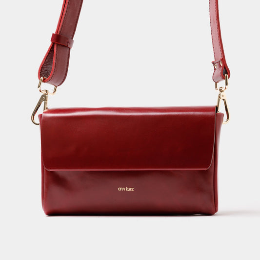 Pack Large Shape Shoulder Bag - Shiny Nappa Wine - ann kurz