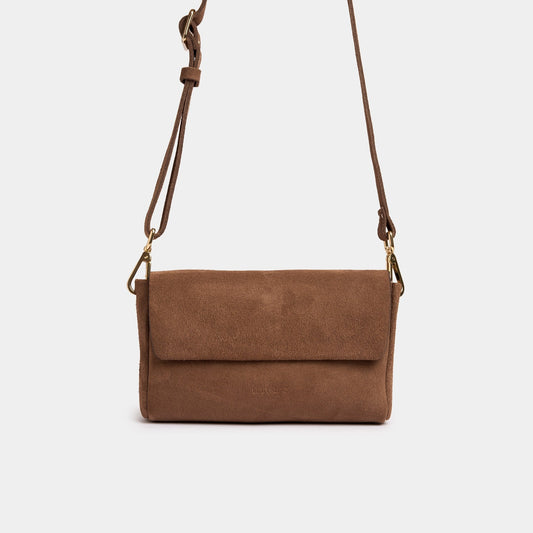 Pack Large Shape Shoulder Bag - Suede Fango - ann kurz