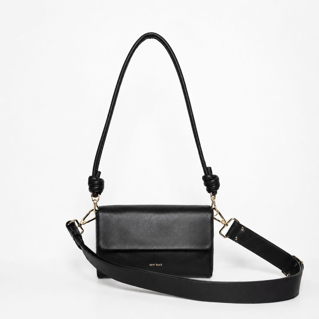Pack Large with 2 Straps - Nappa Black - ann kurz