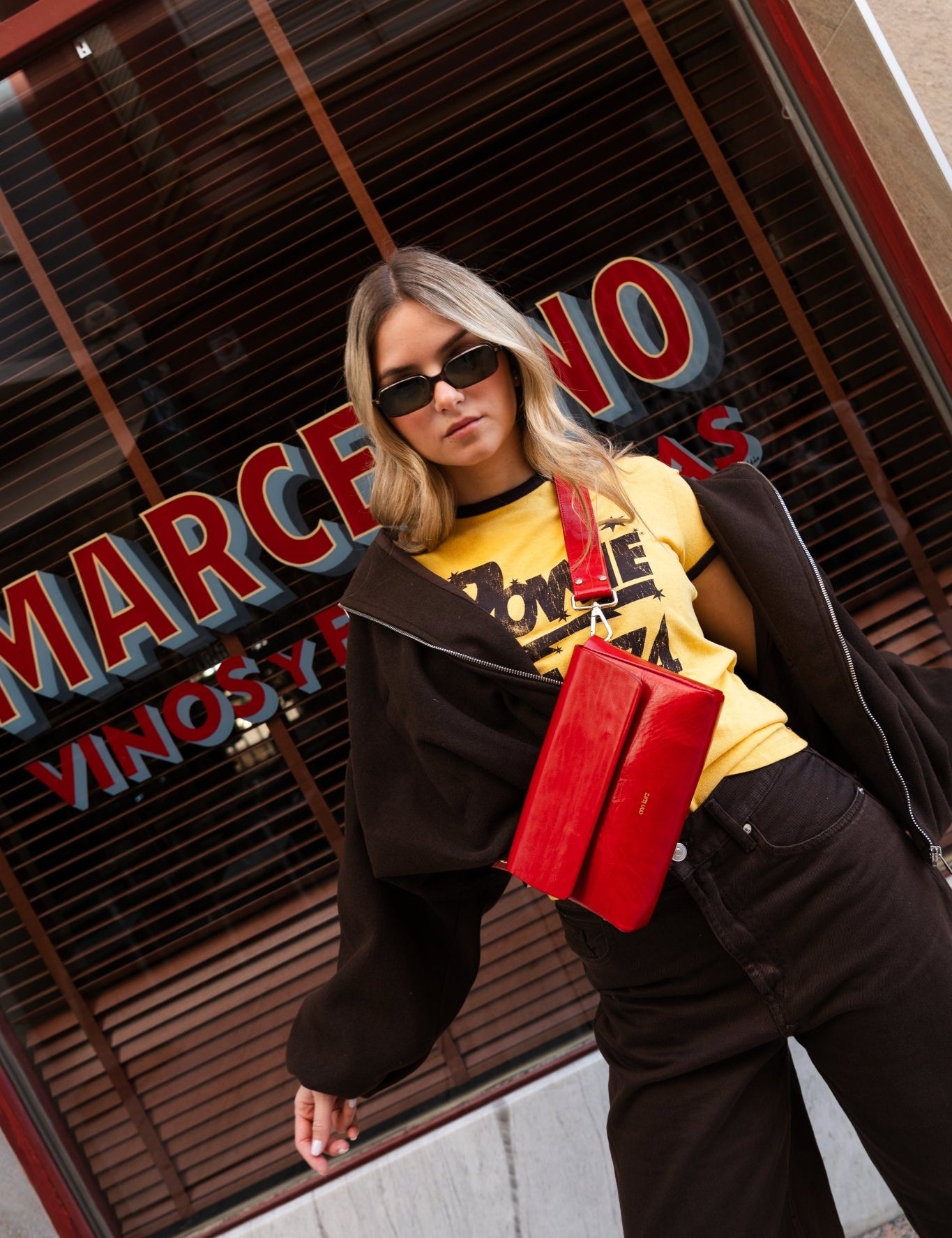 Pack Large with 2 Straps - Shiny Nappa Rosso - ann kurz