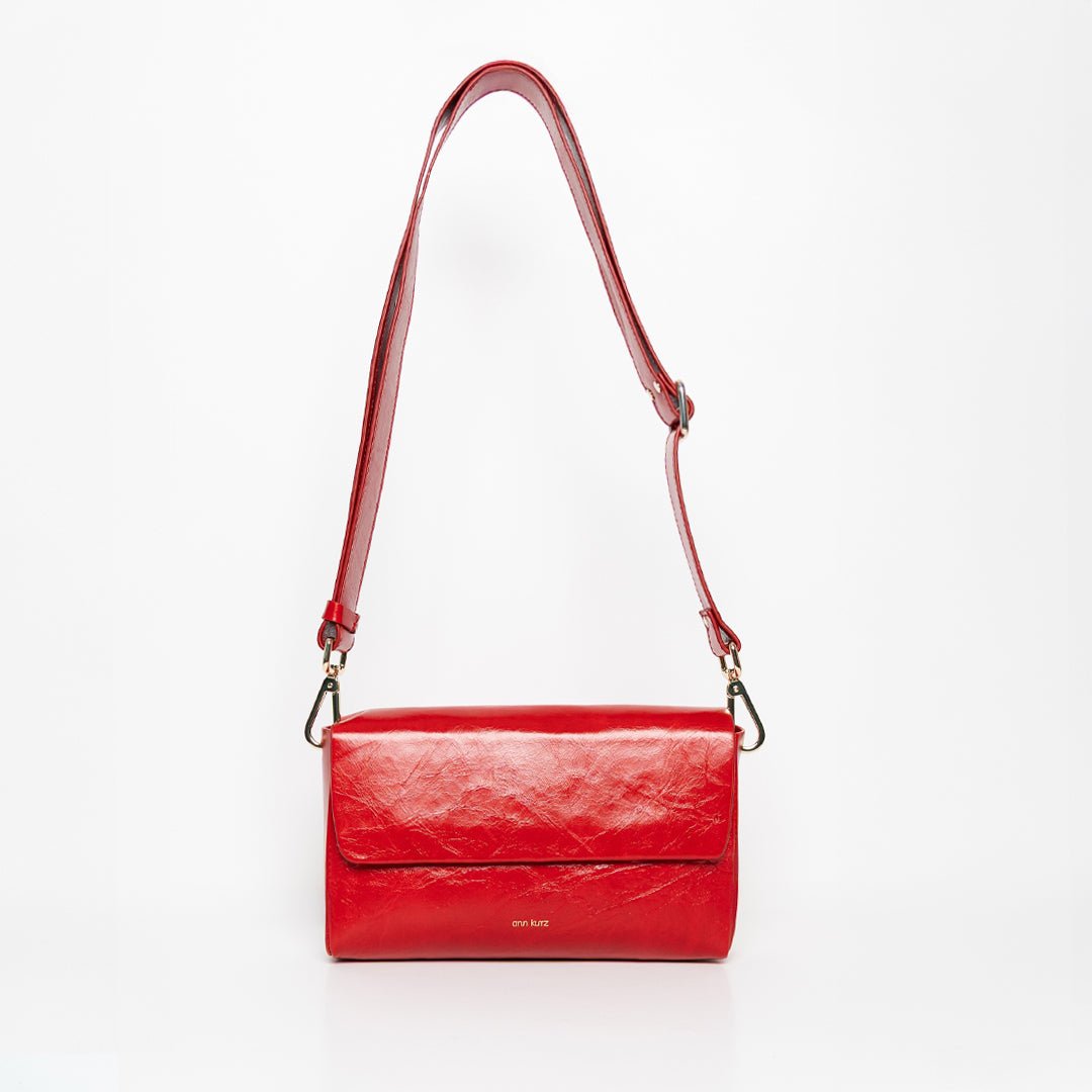 Pack Large with 2 Straps - Shiny Nappa Rosso - ann kurz