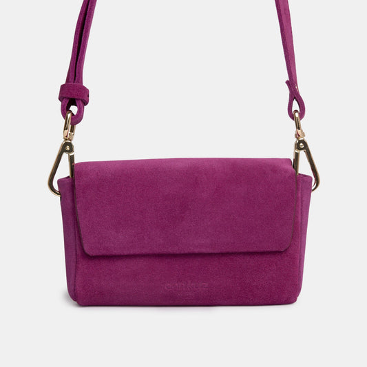 Pack Mini Shape Shoulder Bag - Suede Fuchsia - ann kurz