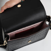 Perfect Square - Croco Print Black - ann kurz